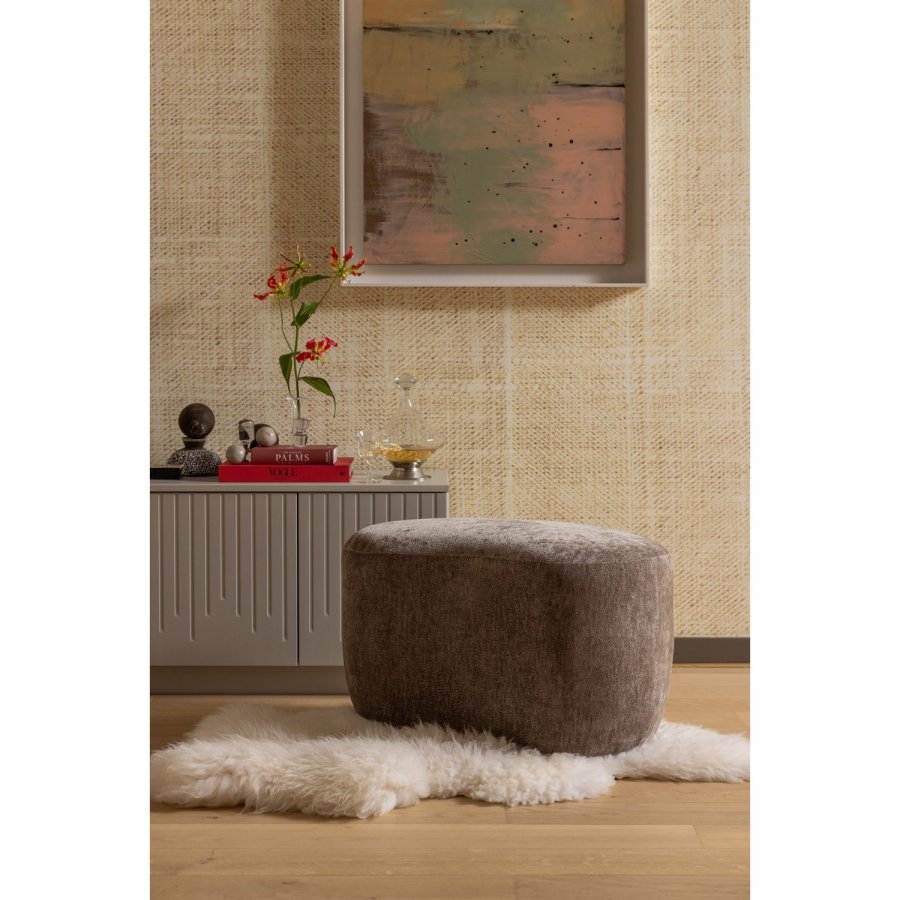 WOOOD POPULR KOLOGISK POUF TAUPE