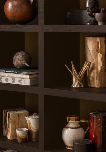 WOOOD Timo bent skab/reol, m. 10 hylder - mrkebrun MDF (H:195)