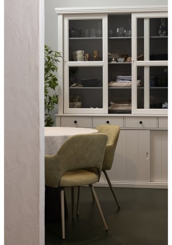 WOOOD Jenny spisebordsstol, m. armln - salvie polyester stof og metal