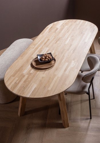 WOOOD Kjeld spisebordsstol - natur polyester og sort metal