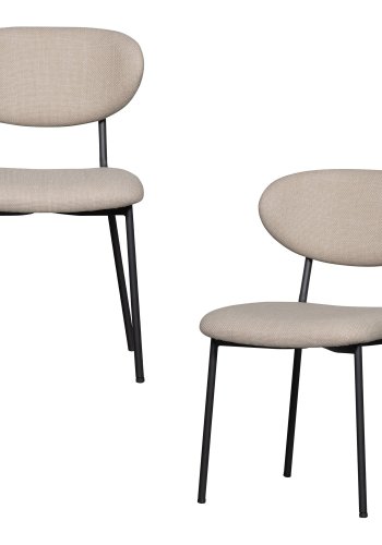 WOOOD Kjeld spisebordsstol - natur polyester og sort metal