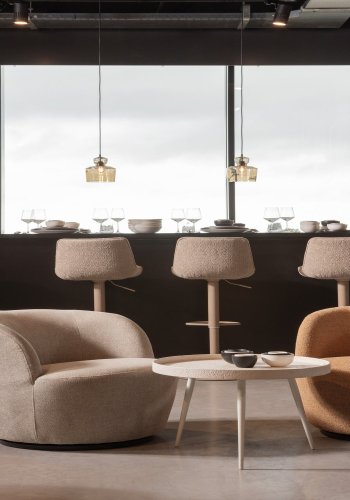 WOOOD Serra drejestol - karry melange polyester stof