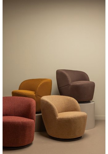 WOOOD Serra drejestol - karry melange polyester stof