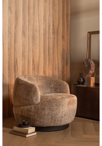 WOOOD Woolly drejestol - sand chenille polyester stof