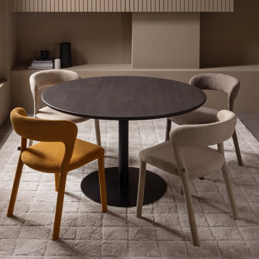 WOOOD Noble spisebordsstol - sand polyester stof