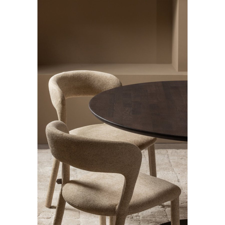 WOOOD Noble spisebordsstol - sand polyester stof