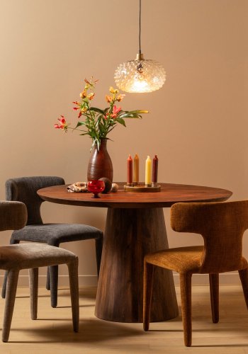 WOOOD Permit spisebordsstol - espresso polyester stof