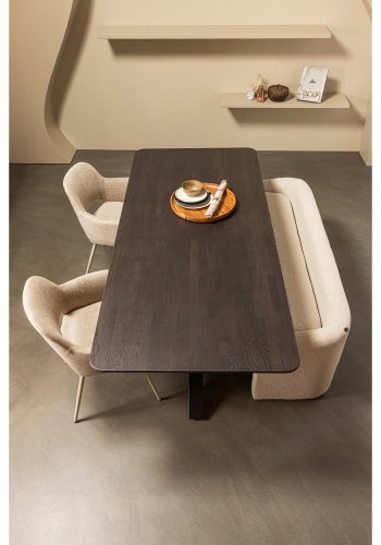 WOOOD Zone bnk, m. rygln - beige polyester stof (160x52)