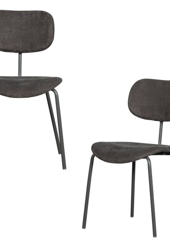 WOOOD Link spisebordsstol - brun/gr stof og brun/gr metal