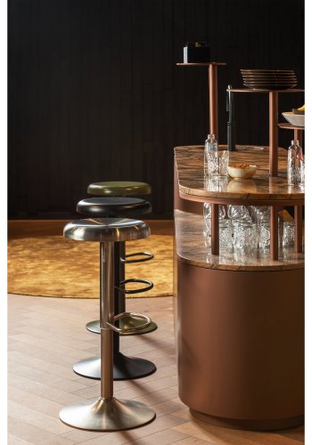 WOOOD ISAAC BARSTOL METALL SVART