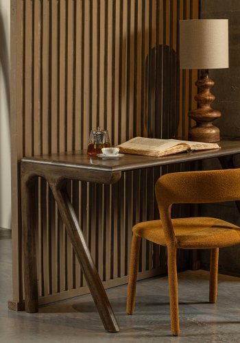 WOOOD Tug skrivebord, rektangulr - valnddefarvet mangotr (130x60)