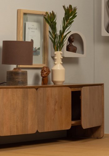 WOOOD Jerre TV-bord, m. 3 lger - natur mangotr (150x40)