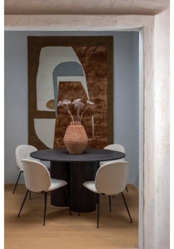 WOOOD Oona spisebord, m. 3 ben, rund - mrkebrun MDF med 3D-papir (140)