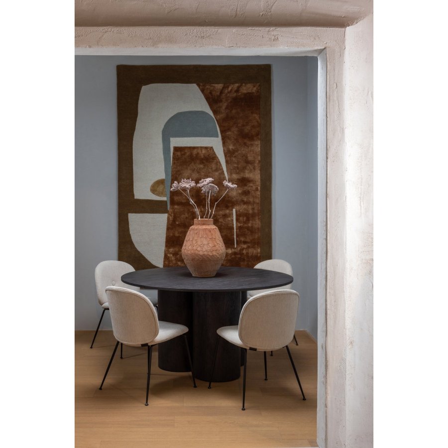 WOOOD OONA SPISEBORD RUNDT MED 3-BEN MDF MRKEBRUNT 140CM