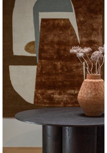 WOOOD OONA SPISEBORD RUNDT MED 3-BEN MDF MRKEBRUNT 140CM