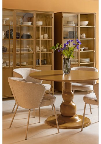 WOOOD Admit spisebordsstol - gr fleece polyester og gr metal