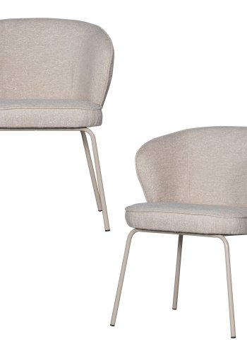 WOOOD Admit spisebordsstol - gr fleece polyester og gr metal