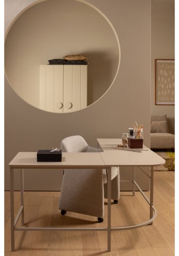 WOOOD MIKE hjrneskrivebord - gr MDF og gr metal