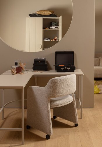 WOOOD MIKE hjrneskrivebord - gr MDF og gr metal