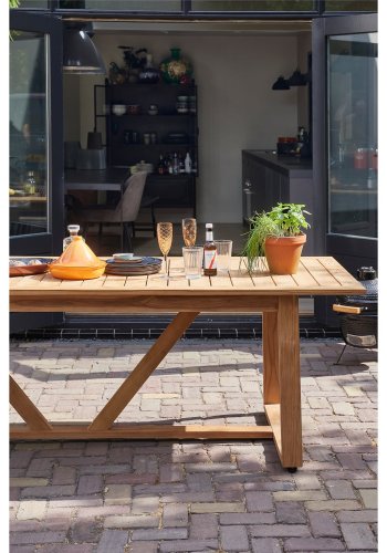 WOOOD Beaver havebord, rektangulr - natur teaktr (240x90)