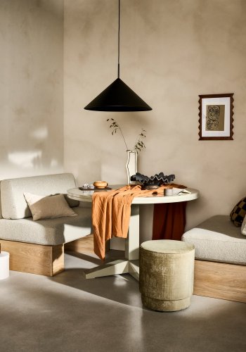 WOOOD Eat Up vgbnk, m. beige boucl hynder - natur eg (110x67)