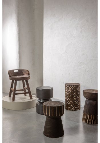 WOOOD ROSALIE DEKORATIV STOL/STOL I TRE MRK BRUN