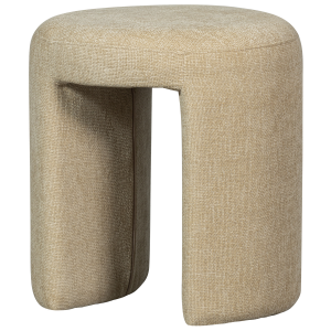 WOOOD Charlie skammel, rund - natur chenille stof (45)