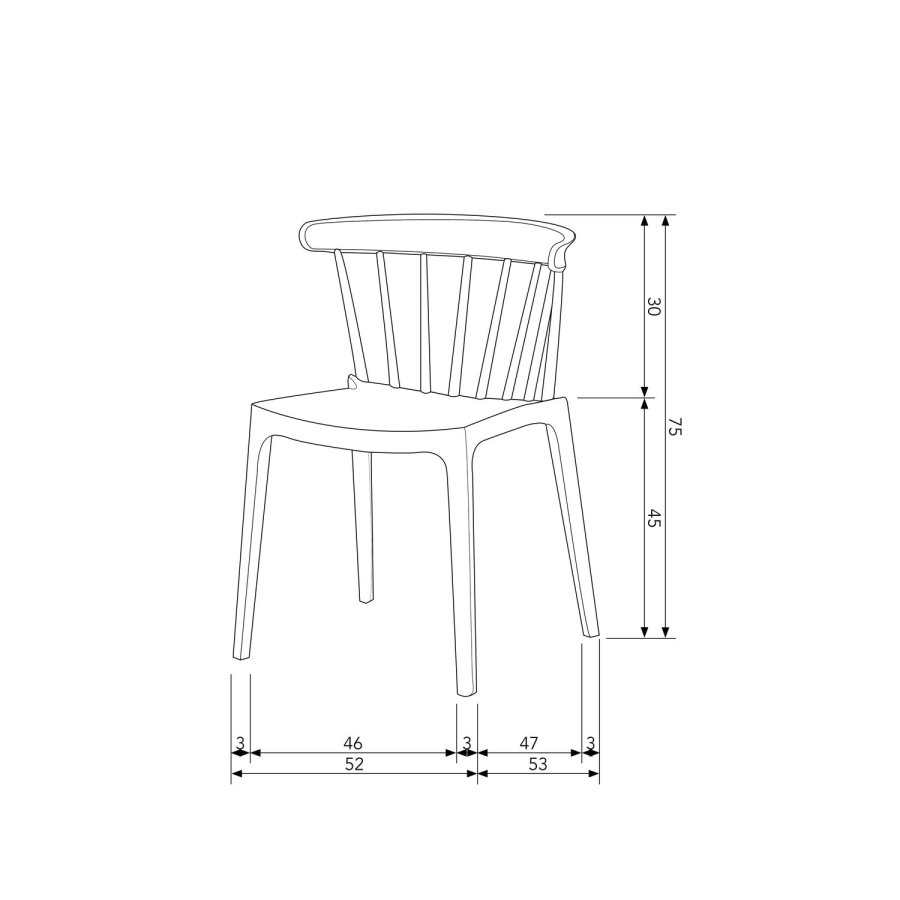 WOOOD BLISS TRDGRDSSTOL MED STANG PLAST TAUPE