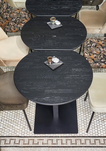 WOOOD BISTRO KVADRAT RÖRBEN METALLBEN MATTA SVART 72X50X50CM