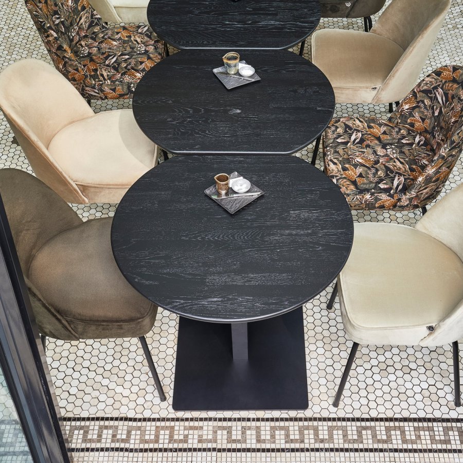 WOOOD BISTRO KVADRAT RÖRBEN METALLBEN MATTA SVART 72X50X50CM