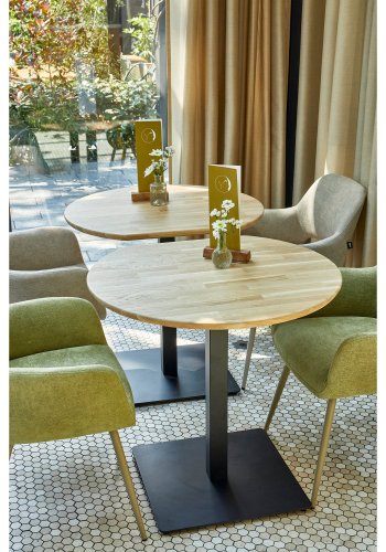 WOOOD BISTRO KVADRAT RÖRBEN METALLBEN MATTA SVART 72X50X50CM