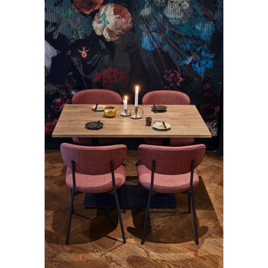WOOOD BISTRO DUBBLA KVADRATISKA RÖRBEN METALL MATTSVART 72X80X40CM