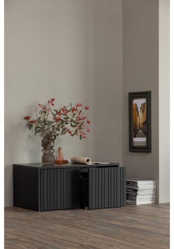 NYTT DJUPT VNINGSHANDFACK I FURU, SVART [fsc]