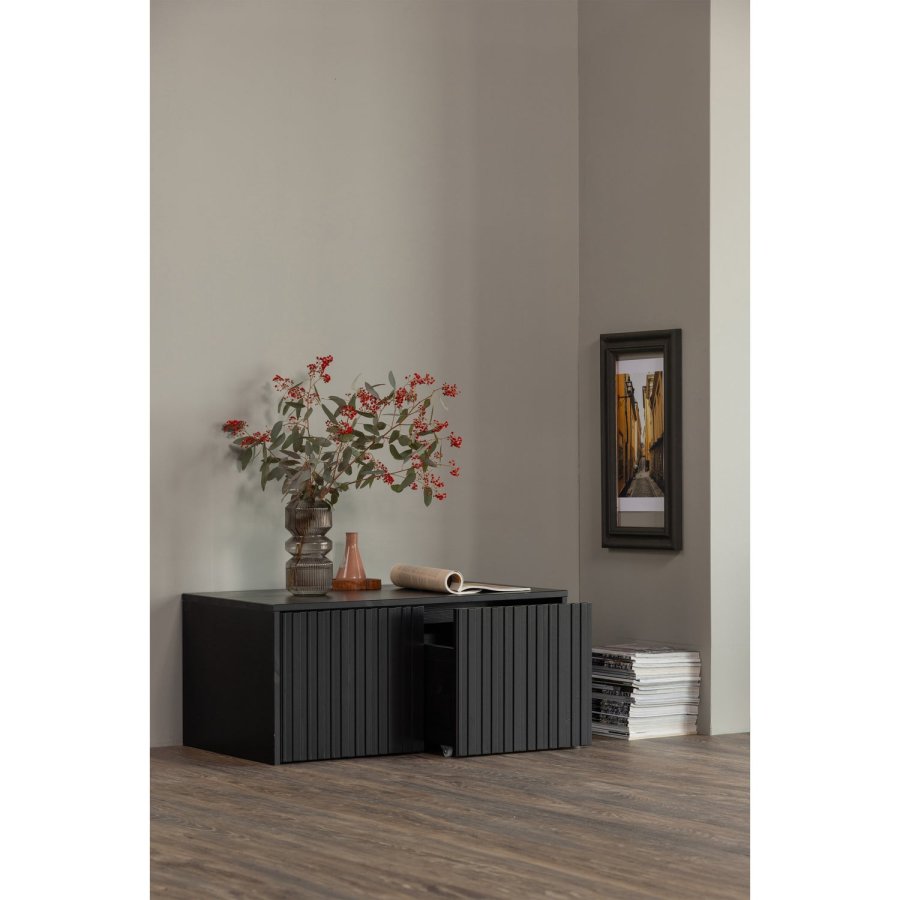 NYTT DJUPT VNINGSHANDFACK I FURU, SVART [fsc]