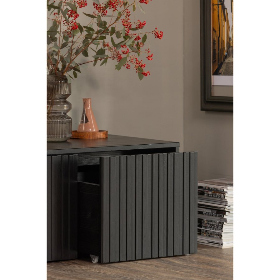 NYTT DJUPT VNINGSHANDFACK I FURU, SVART [fsc]