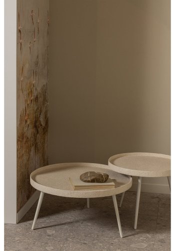 WOOOD Bounds sidebord XL, rund natur tr og sand metal (74)