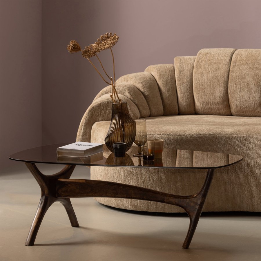 WOOOD FLASH SOFFBORD MANGO TRÄ/GLAS VALNÖT