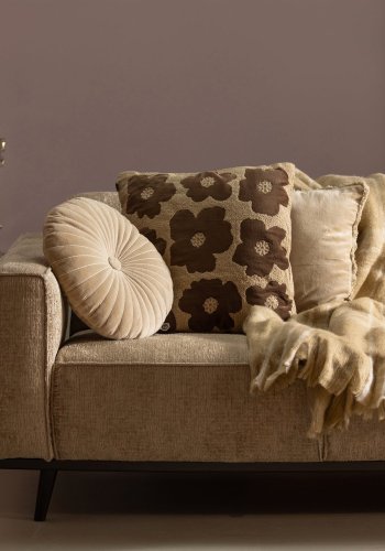 WOOOD STATEMENT 3-PERSONSSOFFA 230 CM STRUKTUR SAMMETSBCK WHEATFIELD