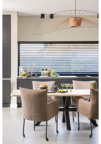 WOOOD Combi-Tablo spisebord, rektangulr - natur eg og metal (240x100)