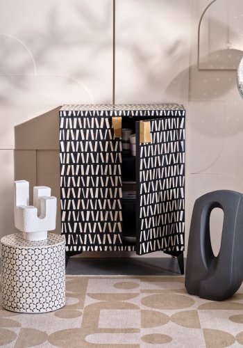 WOOOD NEVA SIDOBORD SVART/VIT