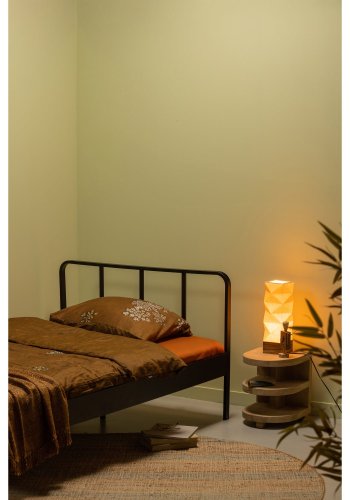 WOOOD MEES queen size-seng metall svart 120x200 cm