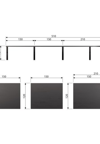 WOOOD TABLO LUNGO SIDOBORDSSKIVA RUND ASK BLACKNIGHT MATT [fsc]