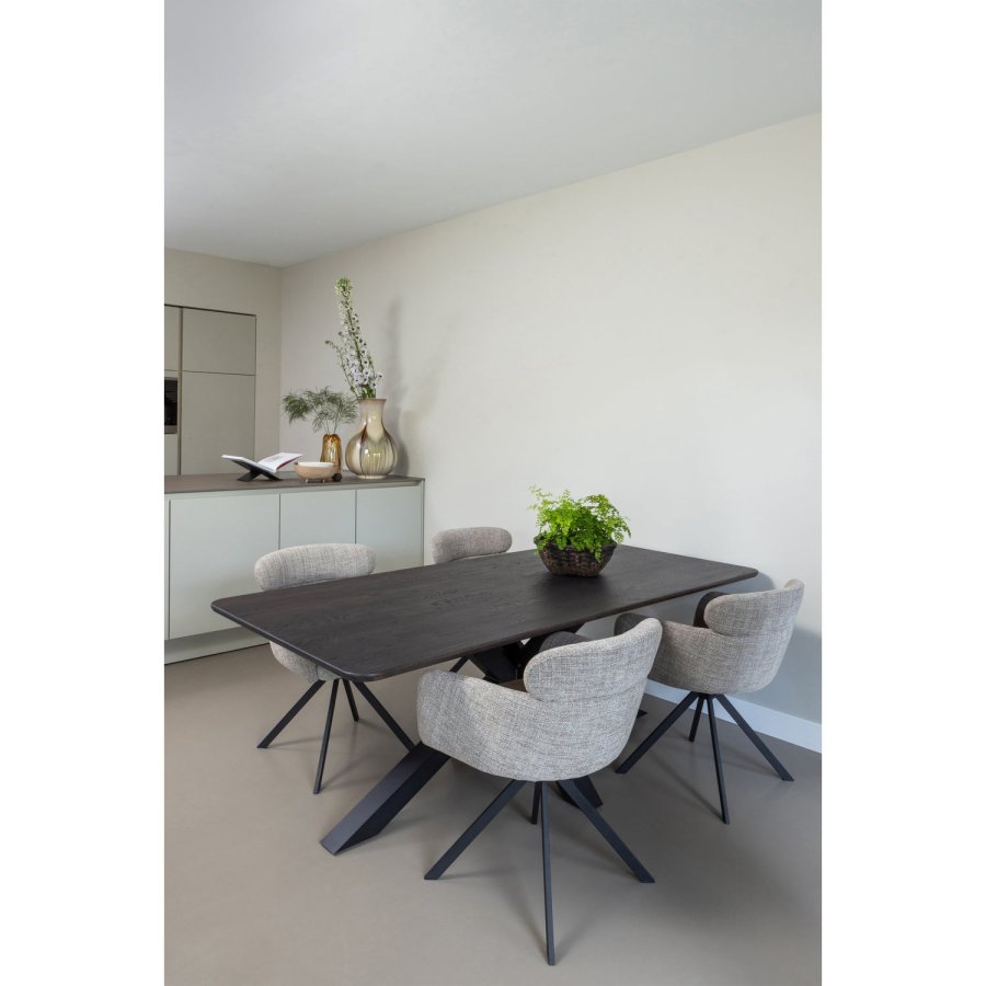 TRÄKORSFORMADE BEN METALL SVART