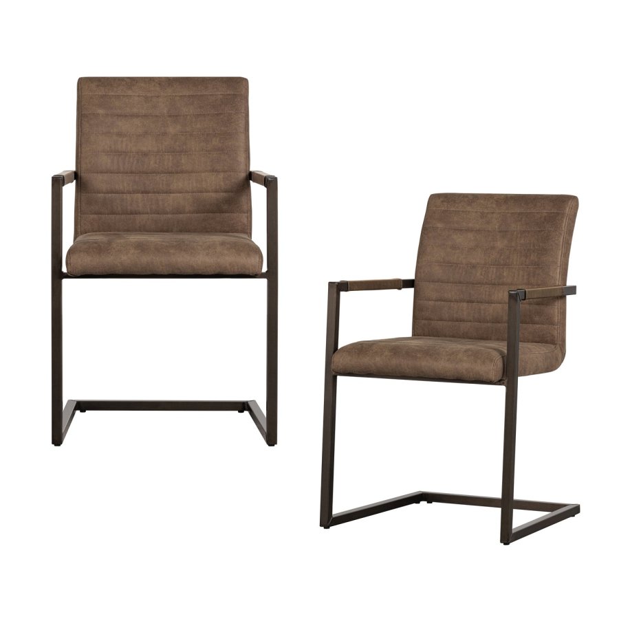 WOOOD BAS SPISESTOL I SKINNLOOK TAUPE