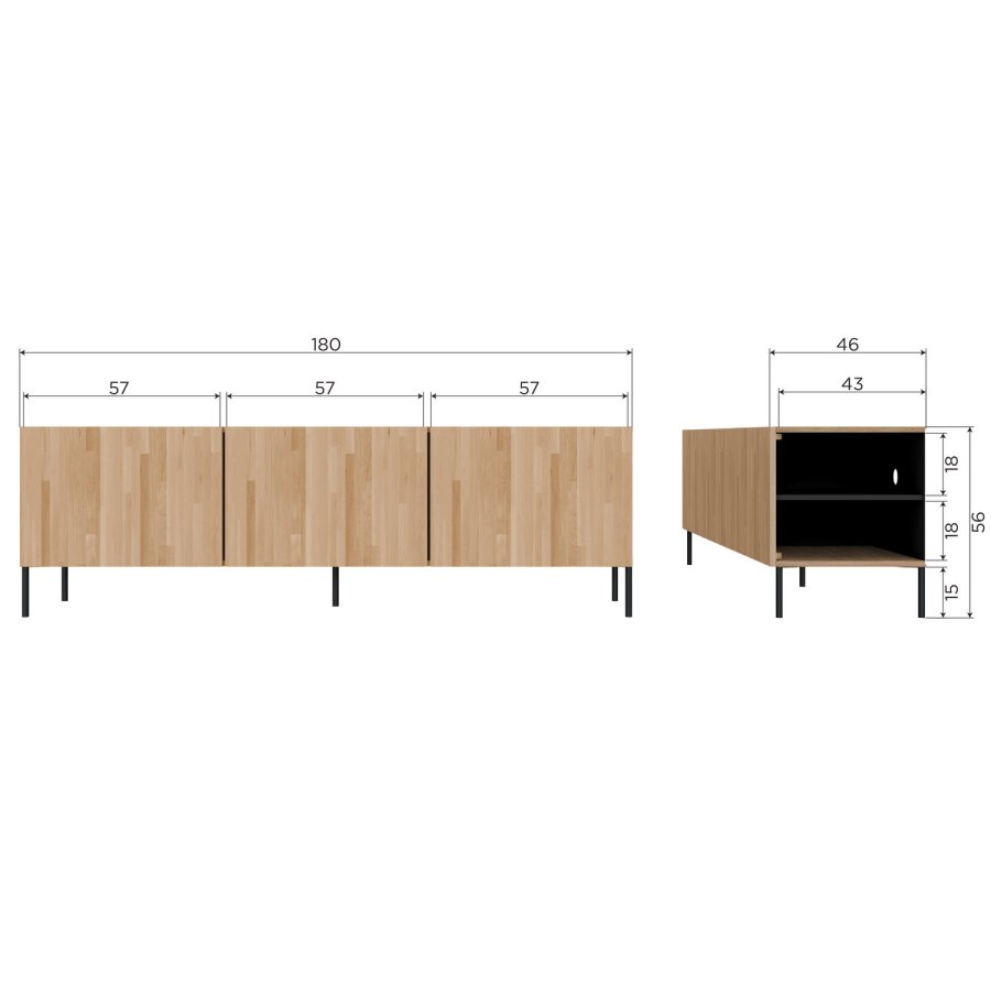 WOOOD BONO GRAVURE TV UNIT OAK NATUREL [fsc]