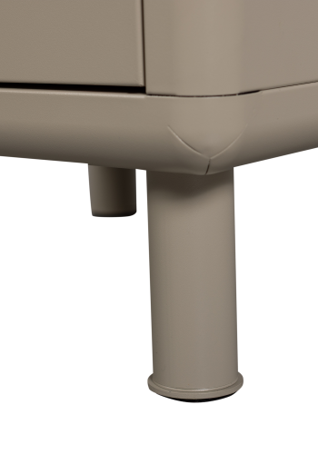 WOOOD Rune natbord, m. 2 skuffer - sand metal (42x42)