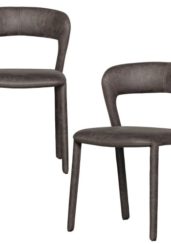 WOOOD Noble spisebordsstol - gr�/sort kunstl�der