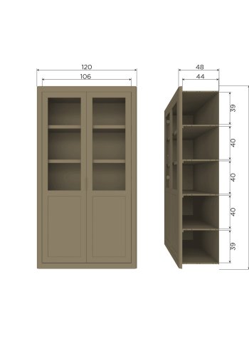 WOOOD GUNNAR VITRINESKAB FYRRETR MAT SORT [fsc]