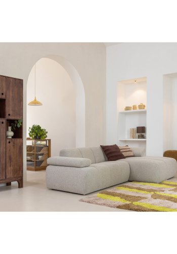 WOOOD MOJO 1,5-sits soffa med armst�d, v�nster, boucl�, beige melerad