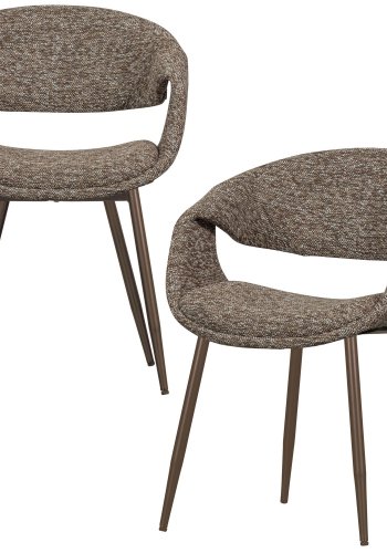 WOOOD YOSSI SPISESTOL BRUN MED KOBBERBEN